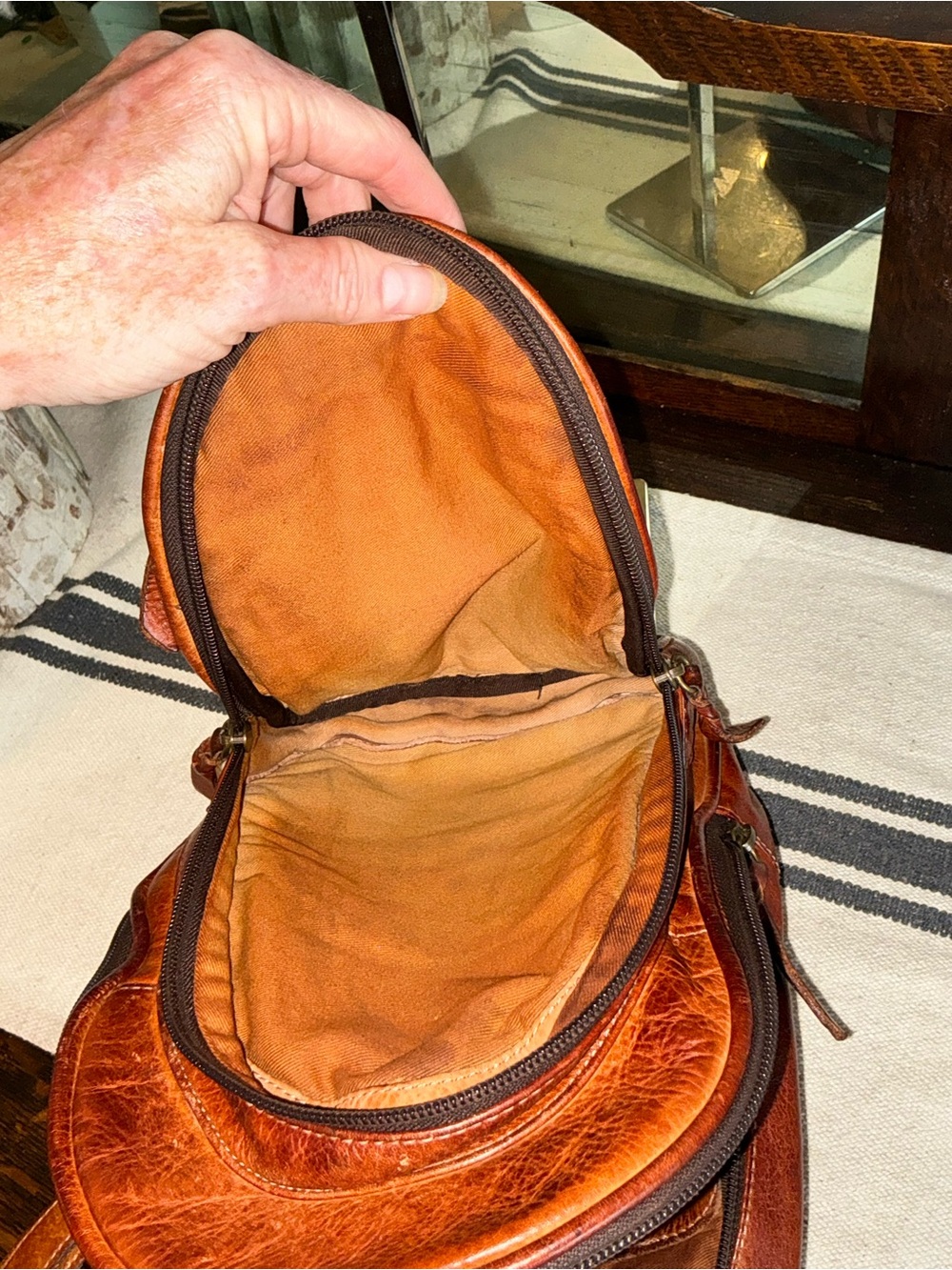 Bed Stu Leather Dominque Backpack Cognac DD Retail $235 - Picture 12 of 14